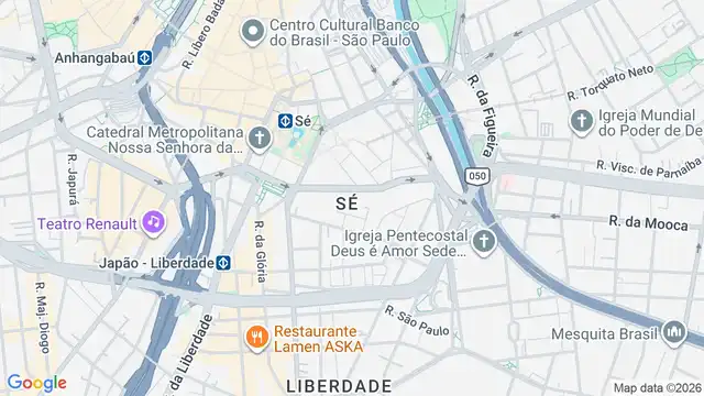 Mapa do bairro Sé, Sao Paulo - SP