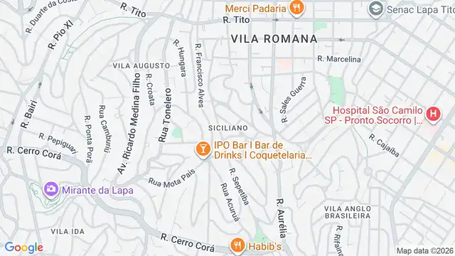 Mapa do bairro Siciliano, Sao Paulo - SP