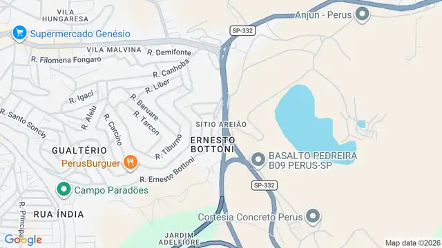 Mapa do bairro Sítio Areião, Sao Paulo - SP