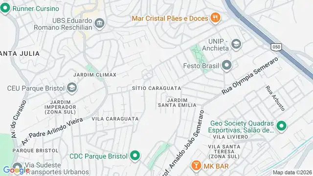 Mapa do bairro Sítio Caraguata, Sao Paulo - SP