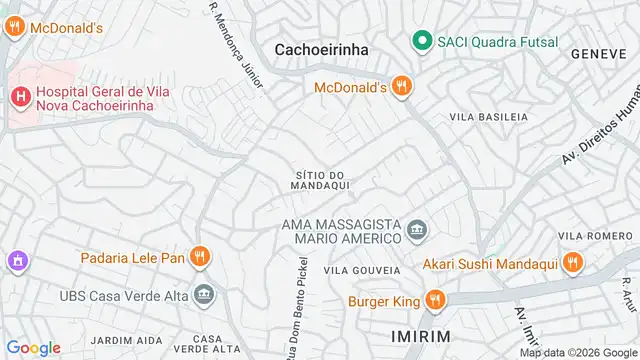 Mapa do bairro Sítio do Mandaqui, Sao Paulo - SP