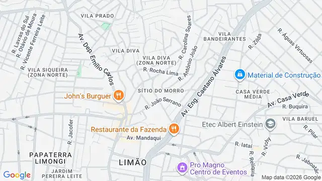 Mapa do bairro Sítio do Morro, Sao Paulo - SP
