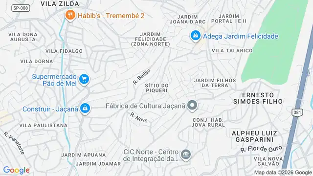 Mapa do bairro Sítio do Piqueri, Sao Paulo - SP