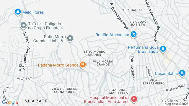 Mapa do bairro Sítio Morro Grande, Sao Paulo - SP