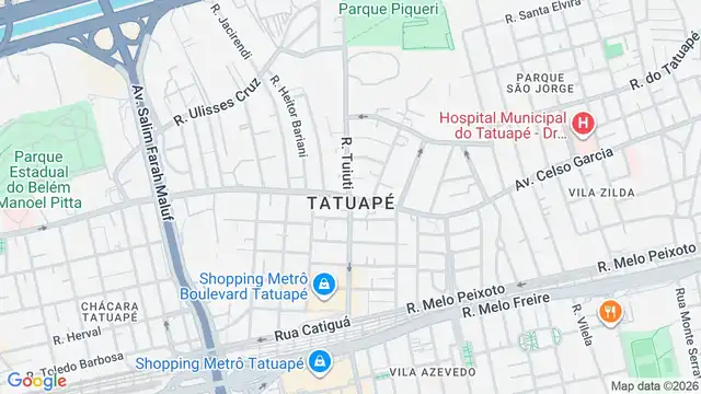 Mapa do bairro Tatuapé, Sao Paulo - SP