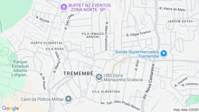 Mapa do bairro Tremembé, Sao Paulo - SP