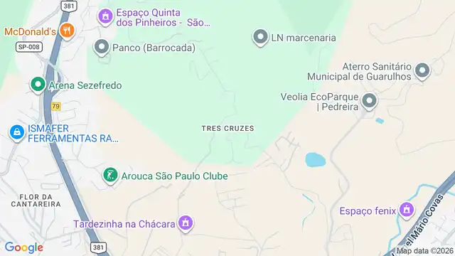 Mapa do bairro Tres Cruzes, Sao Paulo - SP