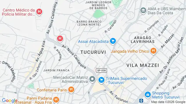 Mapa do bairro Tucuruvi, Sao Paulo - SP