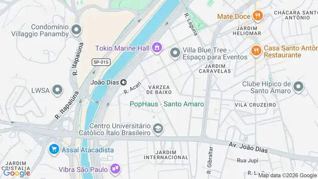 Mapa do bairro Várzea de Baixo, Sao Paulo - SP