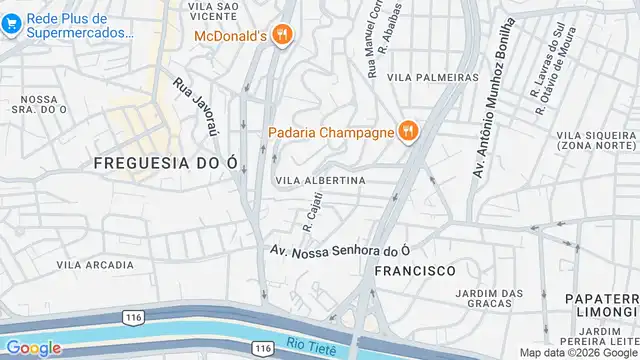 Mapa do bairro Vila Albertina, Sao Paulo - SP
