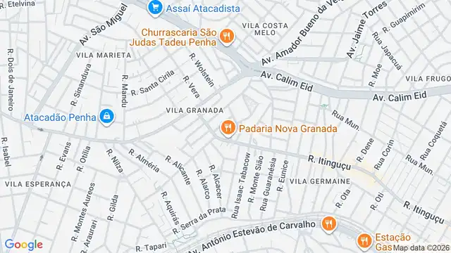 Mapa do bairro Vila Amalia (Zona Leste), Sao Paulo - SP