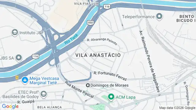 Mapa do bairro Vila Anastácio, Sao Paulo - SP