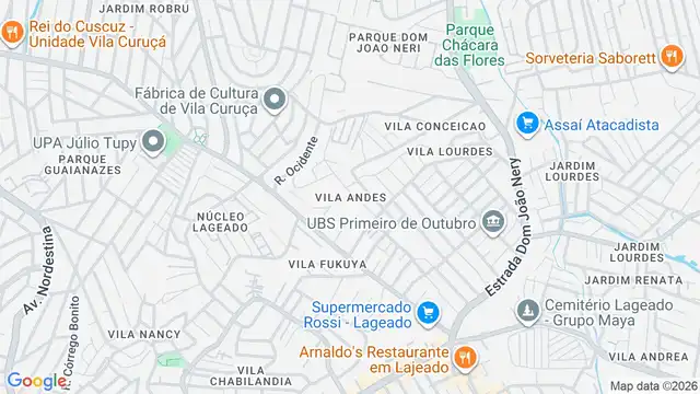 Mapa do bairro Vila Andes, Sao Paulo - SP