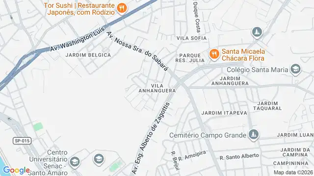Mapa do bairro Vila Anhanguera, Sao Paulo - SP