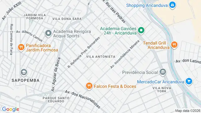Mapa do bairro Vila Antonieta, Sao Paulo - SP