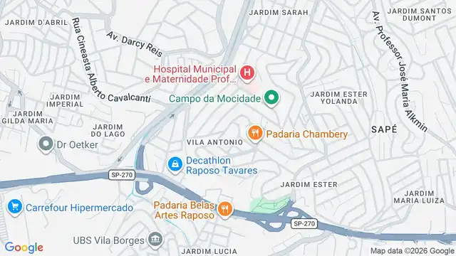 Mapa do bairro Vila Antônio, Sao Paulo - SP