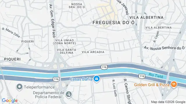 Mapa do bairro Vila Arcadia, Sao Paulo - SP