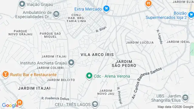 Mapa do bairro Vila Arco Íris, Sao Paulo - SP