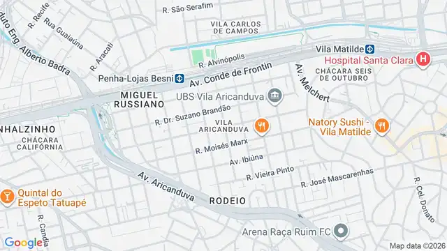 Mapa do bairro Vila Aricanduva, Sao Paulo - SP