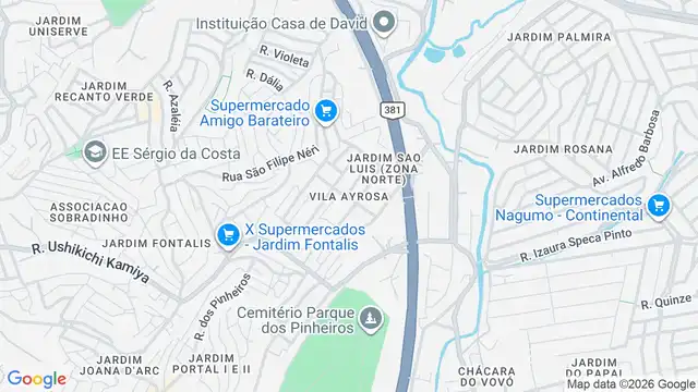 Mapa do bairro Vila Ayrosa, Sao Paulo - SP