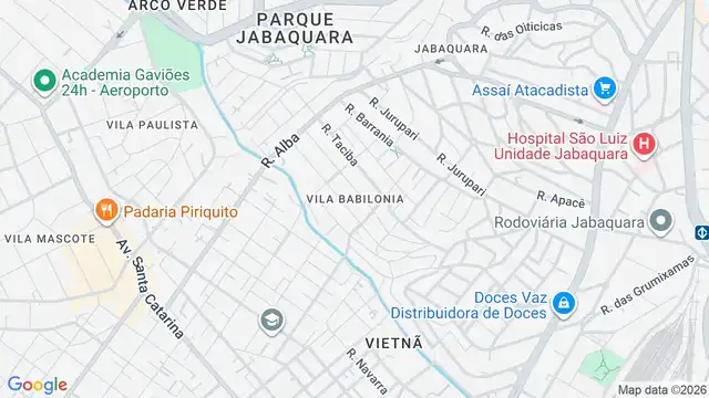 Mapa do bairro Vila Babilonia, Sao Paulo - SP