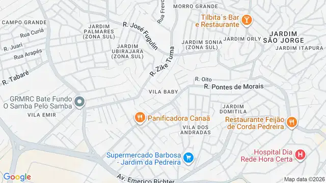 Mapa do bairro Vila Baby, Sao Paulo - SP