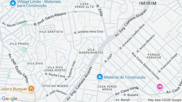 Mapa do bairro Vila Bandeirantes, Sao Paulo - SP