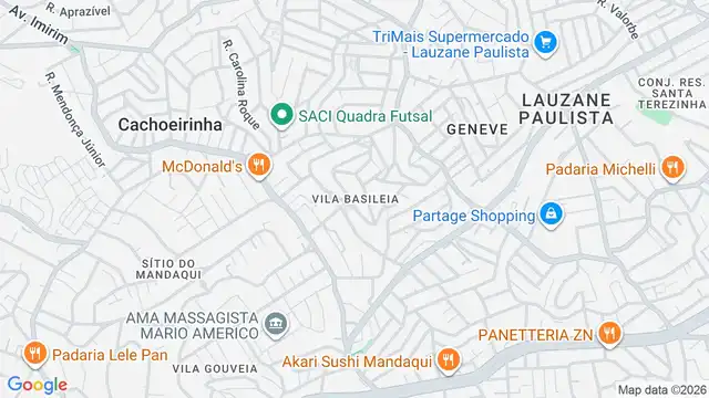 Mapa do bairro Vila Basileia, Sao Paulo - SP