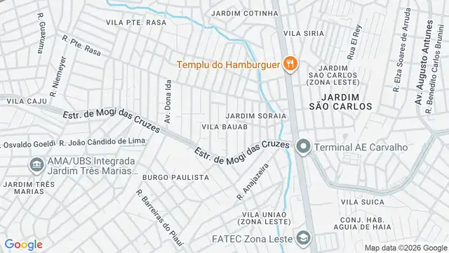 Mapa do bairro Vila Bauab, Sao Paulo - SP