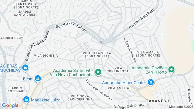 Mapa do bairro Vila Bela Vista (Zona Norte), Sao Paulo - SP