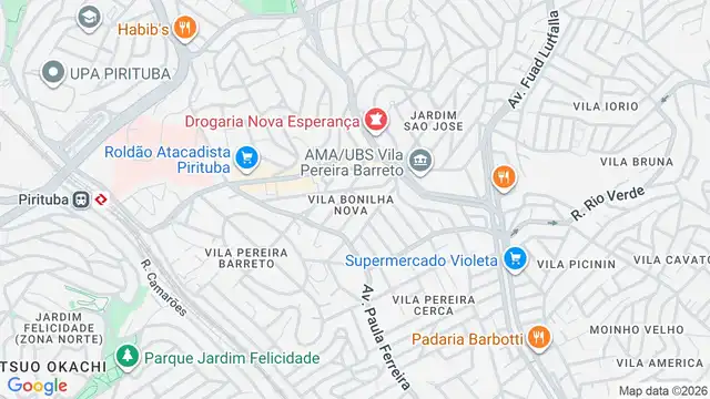 Mapa do bairro Vila Bonilha Nova, Sao Paulo - SP
