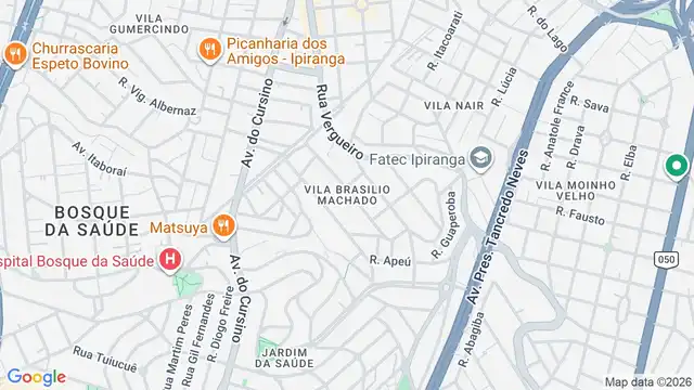 Mapa do bairro Vila Brasilio Machado, Sao Paulo - SP