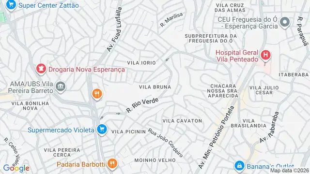 Mapa do bairro Vila Bruna, Sao Paulo - SP