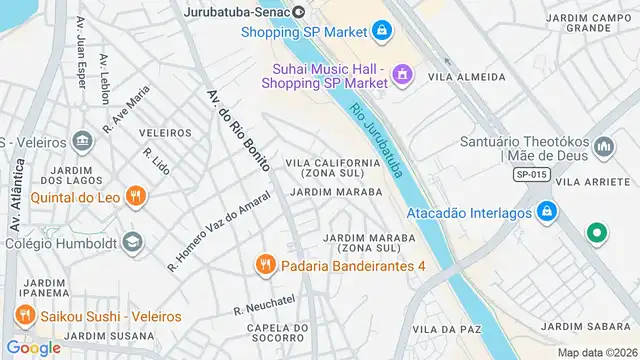 Mapa do bairro Vila California(Zona Sul), Sao Paulo - SP