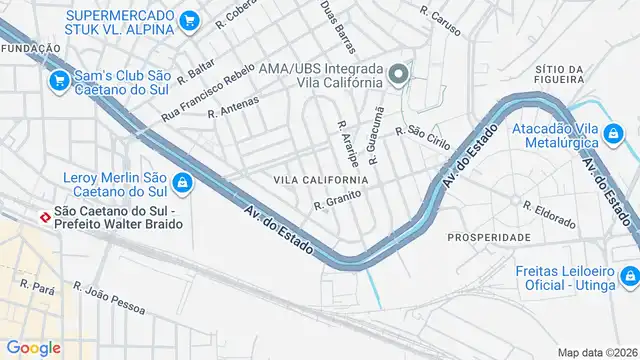 Mapa do bairro Vila California, Sao Paulo - SP