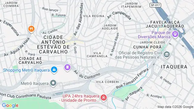 Mapa do bairro Vila Campanela, Sao Paulo - SP