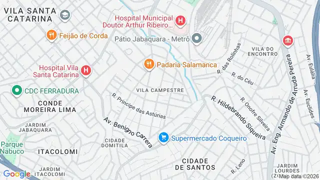 Mapa do bairro Vila Campestre, Sao Paulo - SP