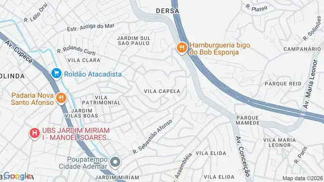 Mapa do bairro Vila Capela, Sao Paulo - SP