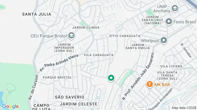 Mapa do bairro Vila Caraguatá, Sao Paulo - SP