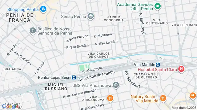 Mapa do bairro Vila Carlos de Campos, Sao Paulo - SP