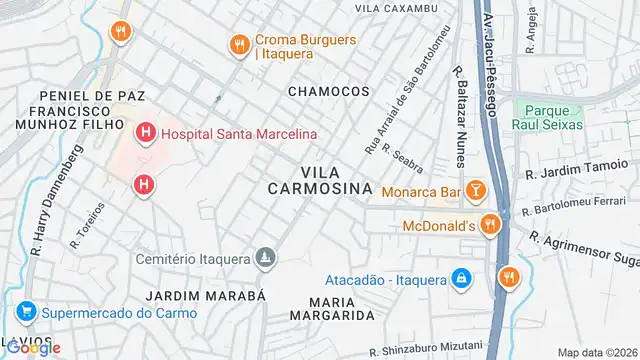 Mapa do bairro Vila Carmosina, Sao Paulo - SP
