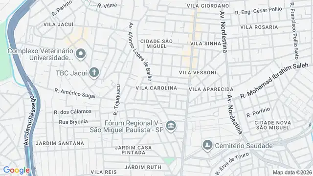 Mapa do bairro Vila Carolina, Sao Paulo - SP