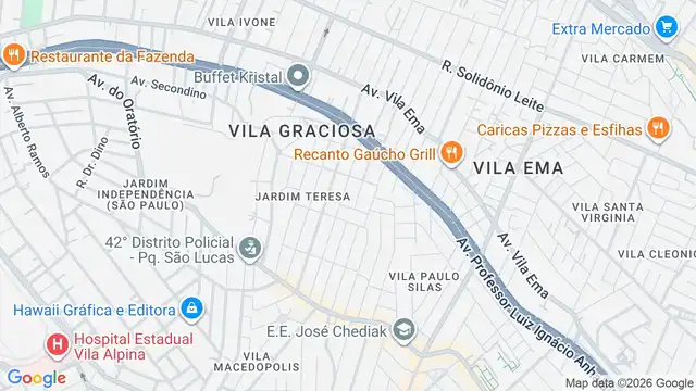 Mapa do bairro Vila Central, Sao Paulo - SP