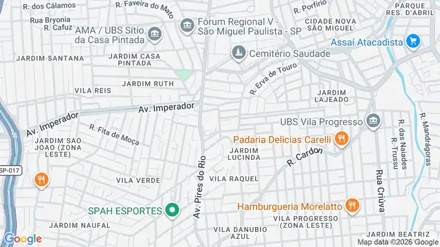 Mapa do bairro Vila Chavantes, Sao Paulo - SP