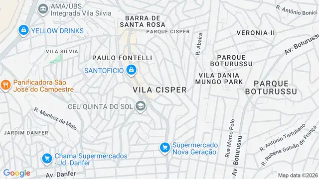 Mapa do bairro Vila Cisper, Sao Paulo - SP
