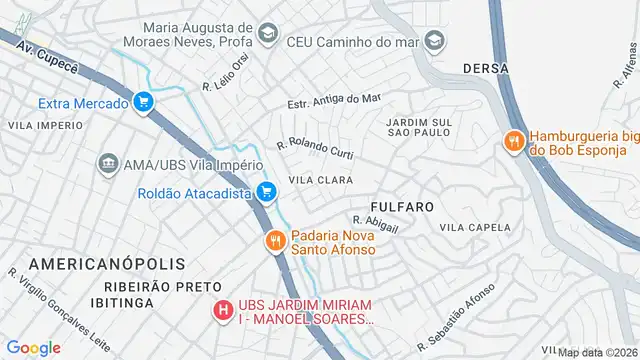 Mapa do bairro Vila Clara, Sao Paulo - SP