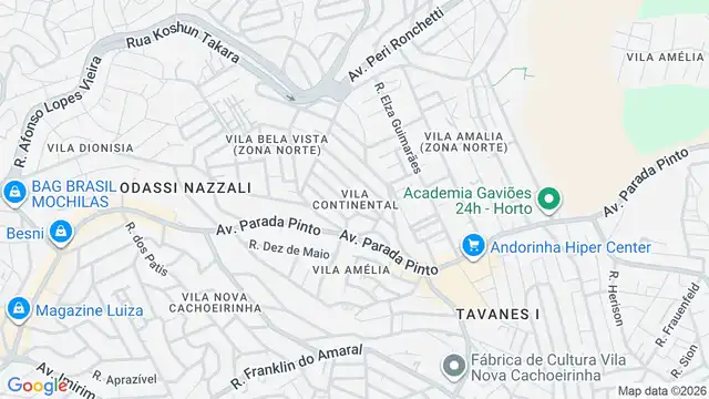Mapa do bairro Vila Continental, Sao Paulo - SP