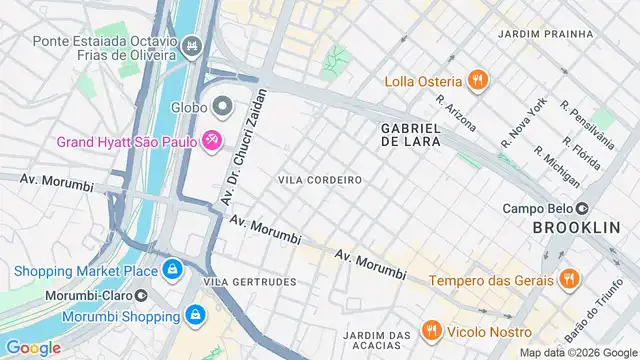 Mapa do bairro Vila Cordeiro, Sao Paulo - SP