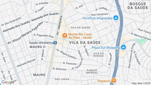 Mapa do bairro Vila da Saúde, Sao Paulo - SP