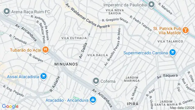 Mapa do bairro Vila Dalila, Sao Paulo - SP
